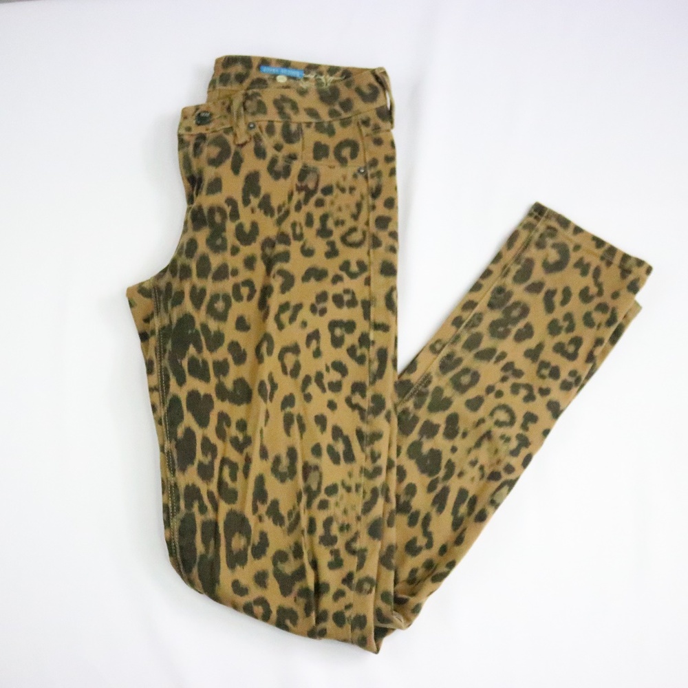 Fade to Blue Leopard Skinny Denim Jeans - 26 - NEW
